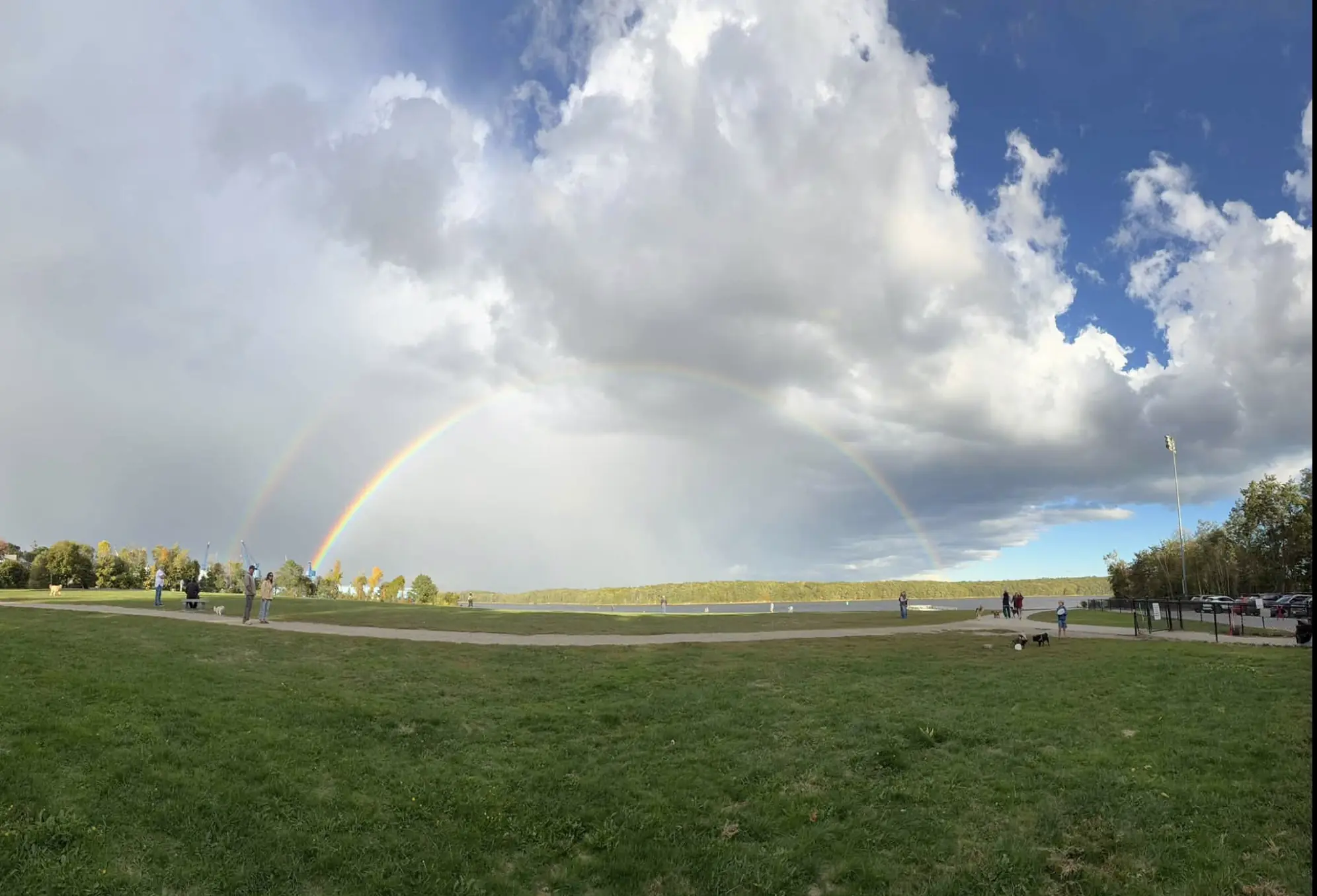 Double rainbow and beautiful clouds